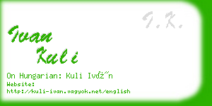 ivan kuli business card